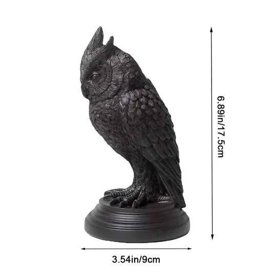 Gothic Crow & Owl Candle Holder – Retro Black Resin Candlestick Sculpture for Halloween & Home Decor