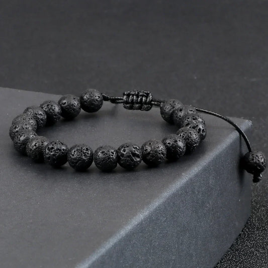 8mm Tiger Eye Stone Beads Bracelet – Adjustable Braided Rope Yoga Healing Bangle